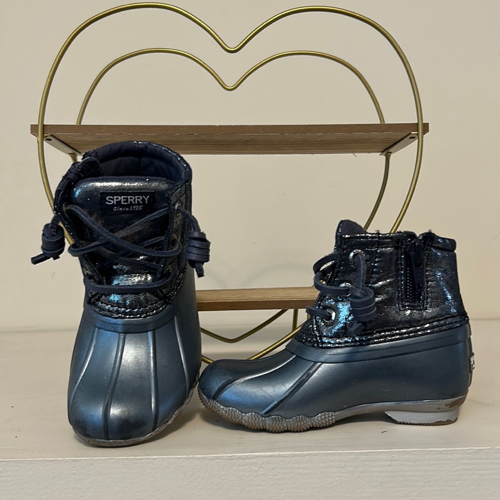 Sperry duck boots, blue, 7C